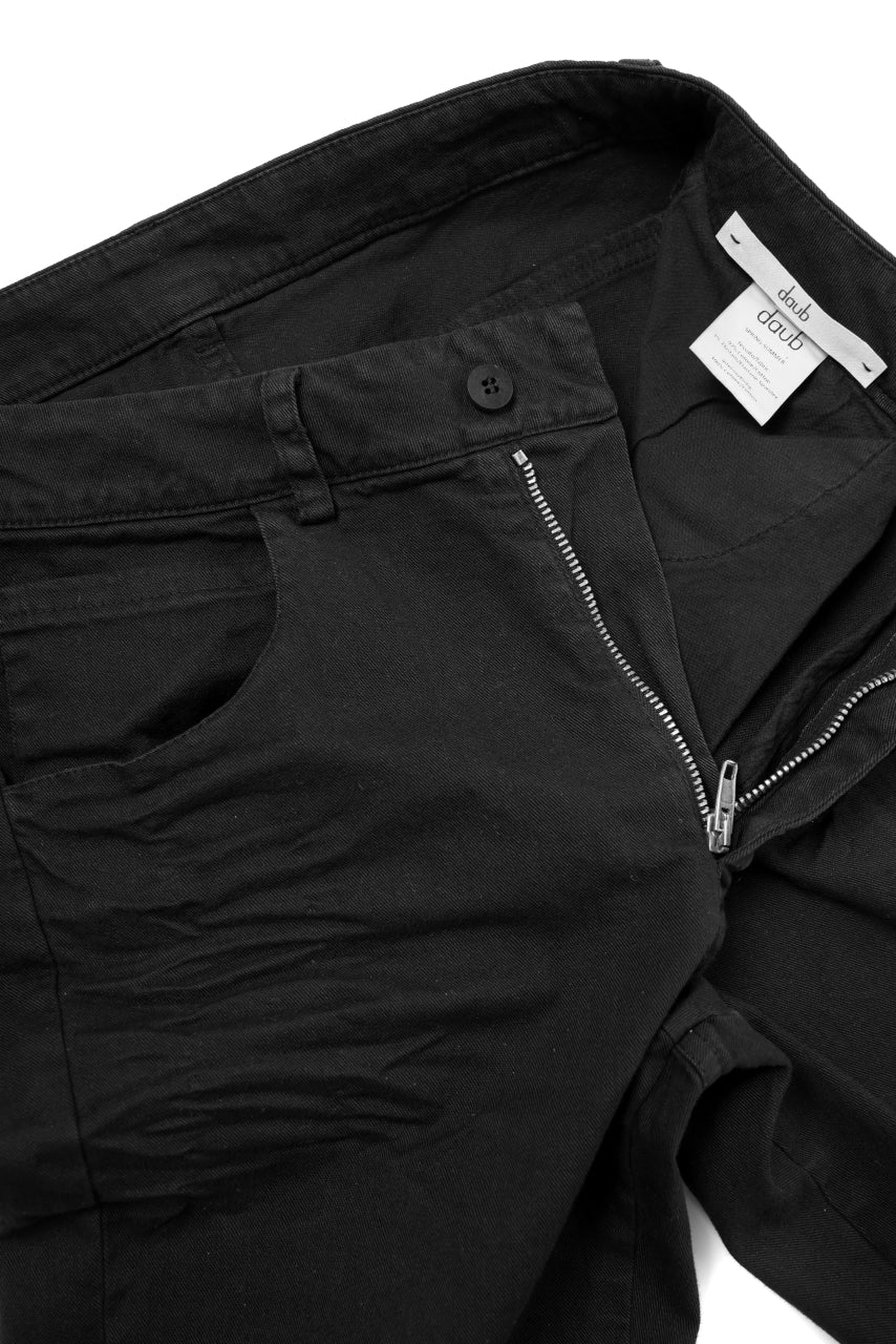 Load image into Gallery viewer, daub ERGONOMIC SKINNY PANTS / DYED LIGHT TWILL (BLACK)