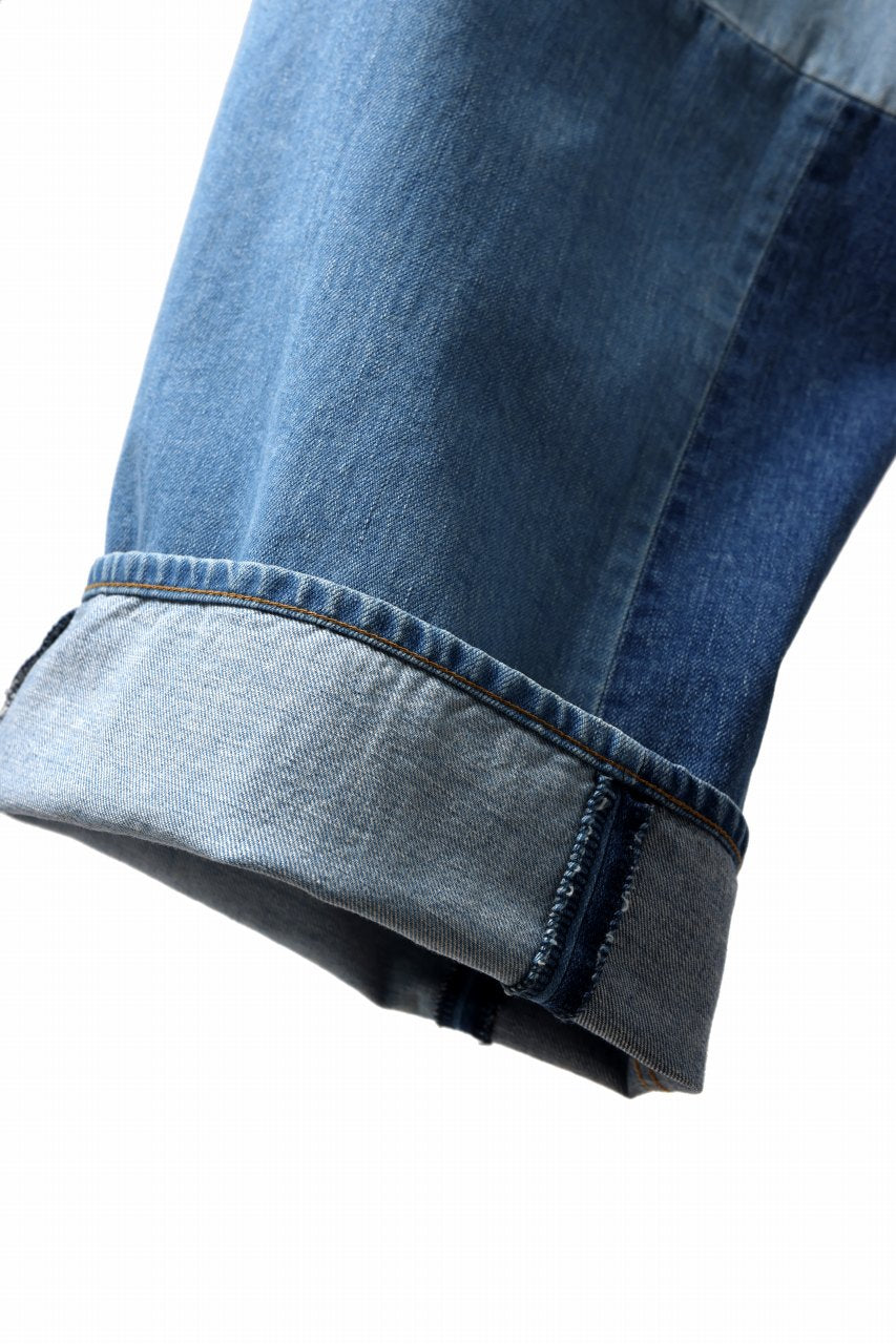 画像をギャラリービューアに読み込む, FACETASM PATCHWORK BIG DENIM PANTS (INDIGO)