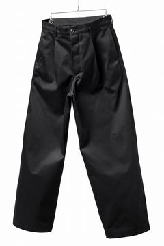 画像をギャラリービューアに読み込む, ISAMU KATAYAMA BACKLASH TUCK WIDE PANTS / HIGH DENSITY CHINO CLOTH (BLACK)