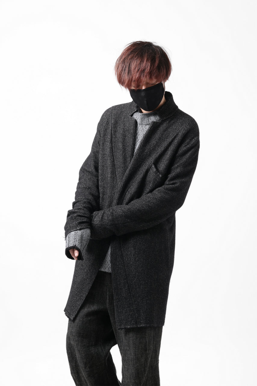 画像をギャラリービューアに読み込む, SOSNOVSKA CASHMERE MELANGE LONG JACKET (BLACK MIX)