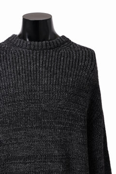 Load image into Gallery viewer, CAPERTICA HEAVY KNIT SWEATER TOP / BABY ALPACA (MIX BLACK)