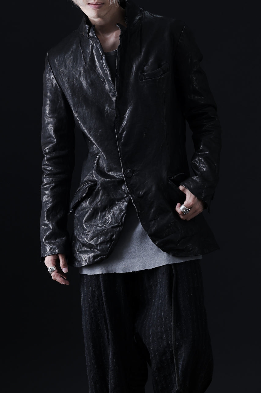 画像をギャラリービューアに読み込む, ISAMU KATAYAMA BACKLASH TAILORED JACKET / DOUBLE-SHOULDER OBJECT DYED (BLACK)