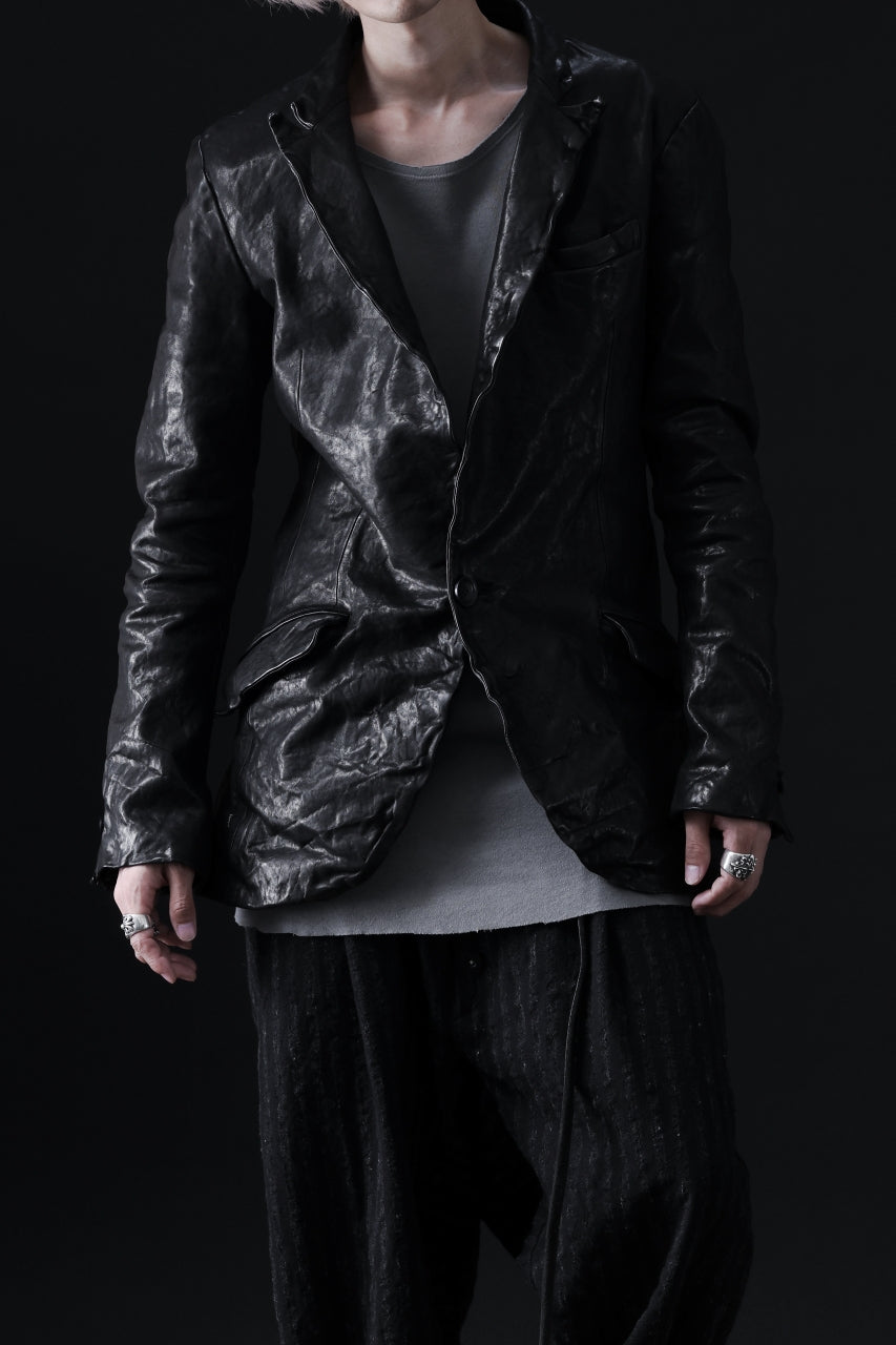 画像をギャラリービューアに読み込む, ISAMU KATAYAMA BACKLASH TAILORED JACKET / DOUBLE-SHOULDER OBJECT DYED (BLACK)