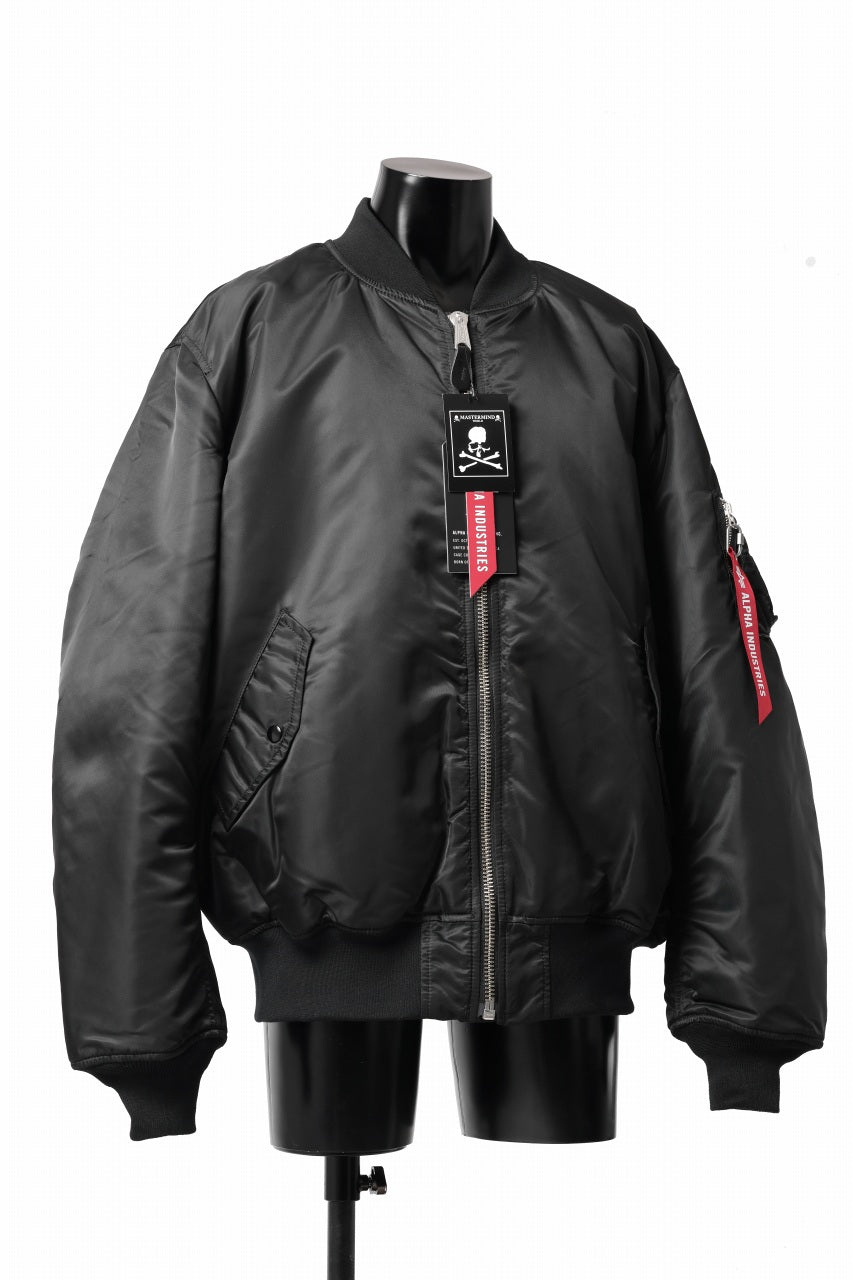 画像をギャラリービューアに読み込む, mastermind WORLD x ALPHA INDUSTRIES RIVERSIBLE MA-1 JACKET - CRAZY PANELED (BLACK)