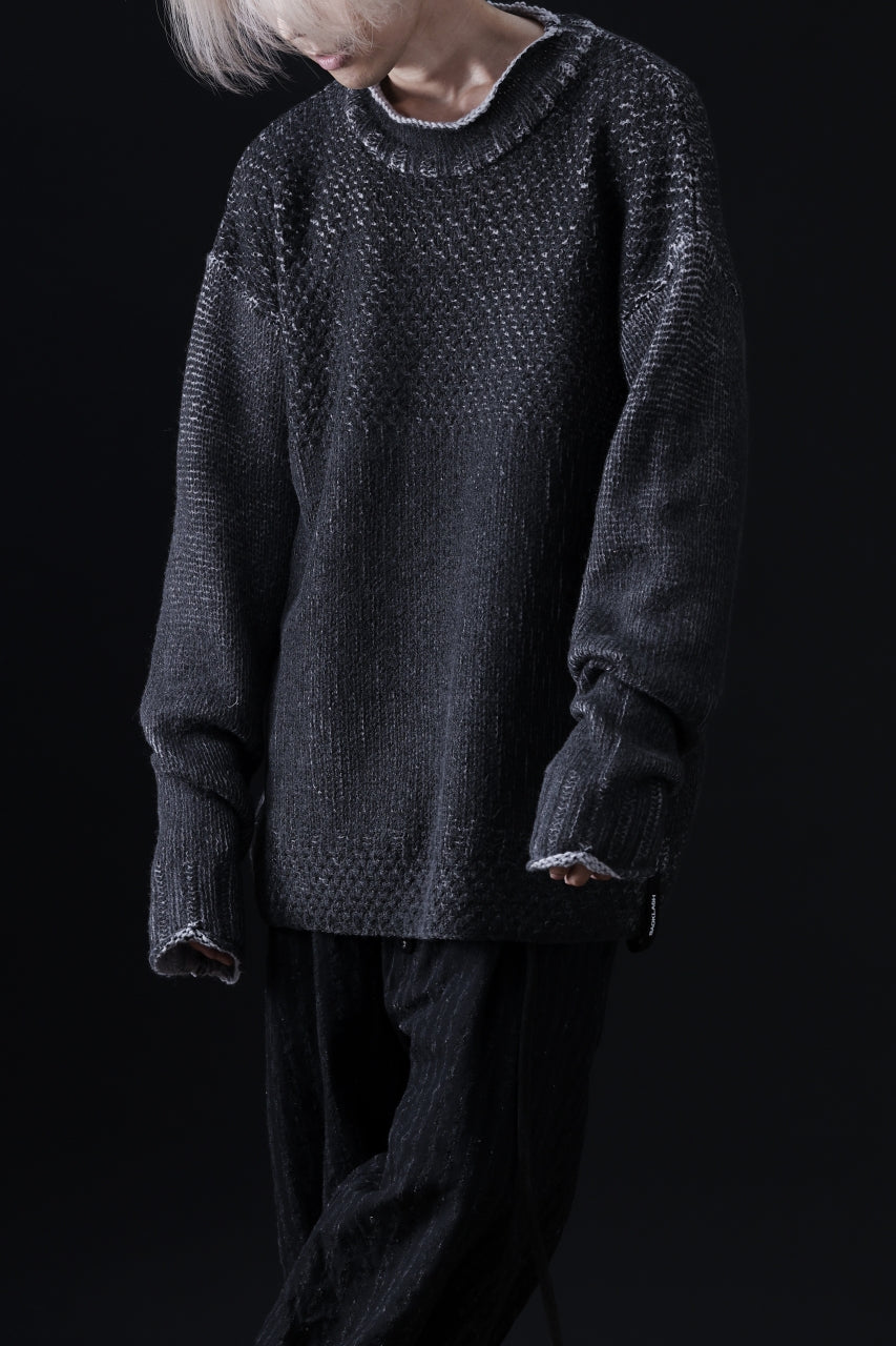 Load image into Gallery viewer, ISAMU KATAYAMA BACKLASH LOOSEY KNIT PULLOVER / PIGMENT PRINTED (GREY)