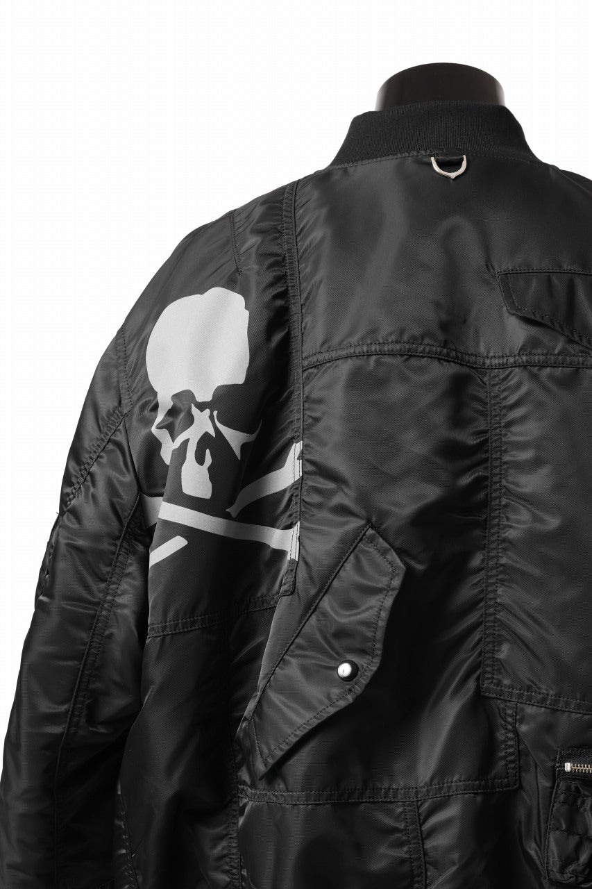画像をギャラリービューアに読み込む, mastermind WORLD x ALPHA INDUSTRIES RIVERSIBLE MA-1 JACKET - CRAZY PANELED (BLACK)