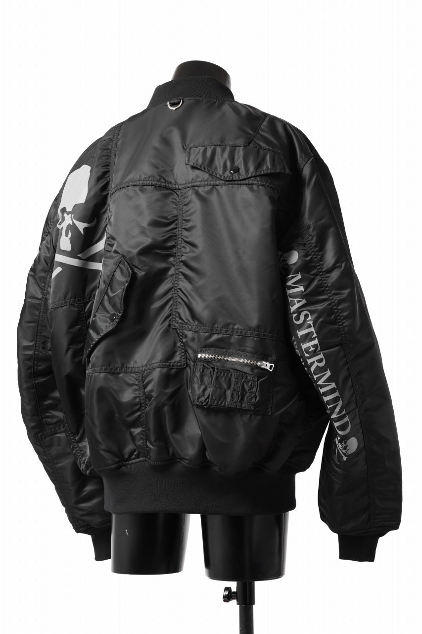 画像をギャラリービューアに読み込む, mastermind WORLD x ALPHA INDUSTRIES RIVERSIBLE MA-1 JACKET - CRAZY PANELED (BLACK)