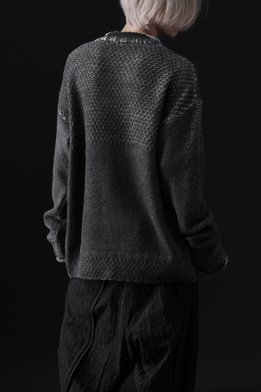 Load image into Gallery viewer, ISAMU KATAYAMA BACKLASH LOOSEY KNIT PULLOVER / PIGMENT PRINTED (GREY)