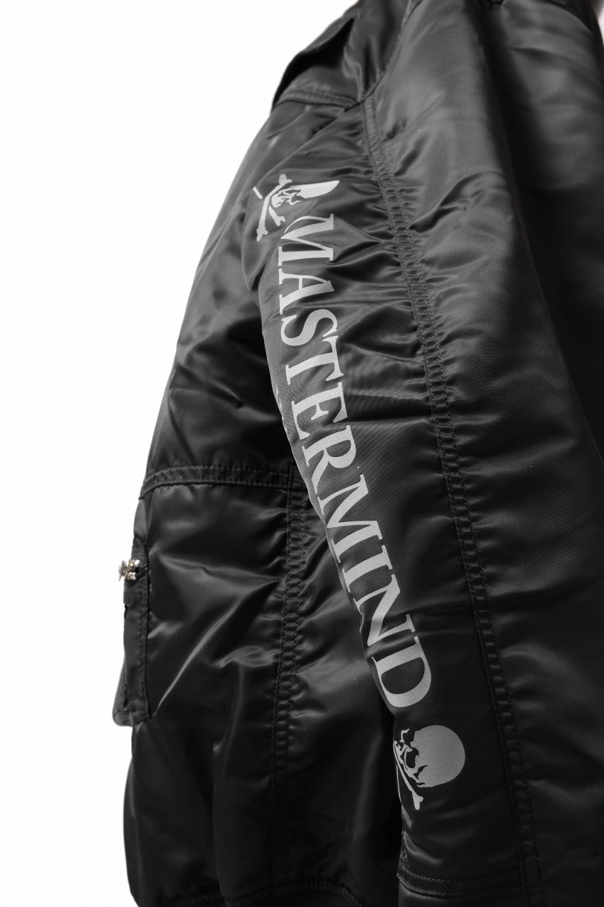 画像をギャラリービューアに読み込む, mastermind WORLD x ALPHA INDUSTRIES RIVERSIBLE MA-1 JACKET - CRAZY PANELED (BLACK)