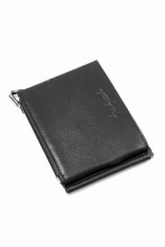 画像をギャラリービューアに読み込む, discord Yohji Yamamoto Money Clip Wallet / Shrink Cow Skin Leather (BLACK)