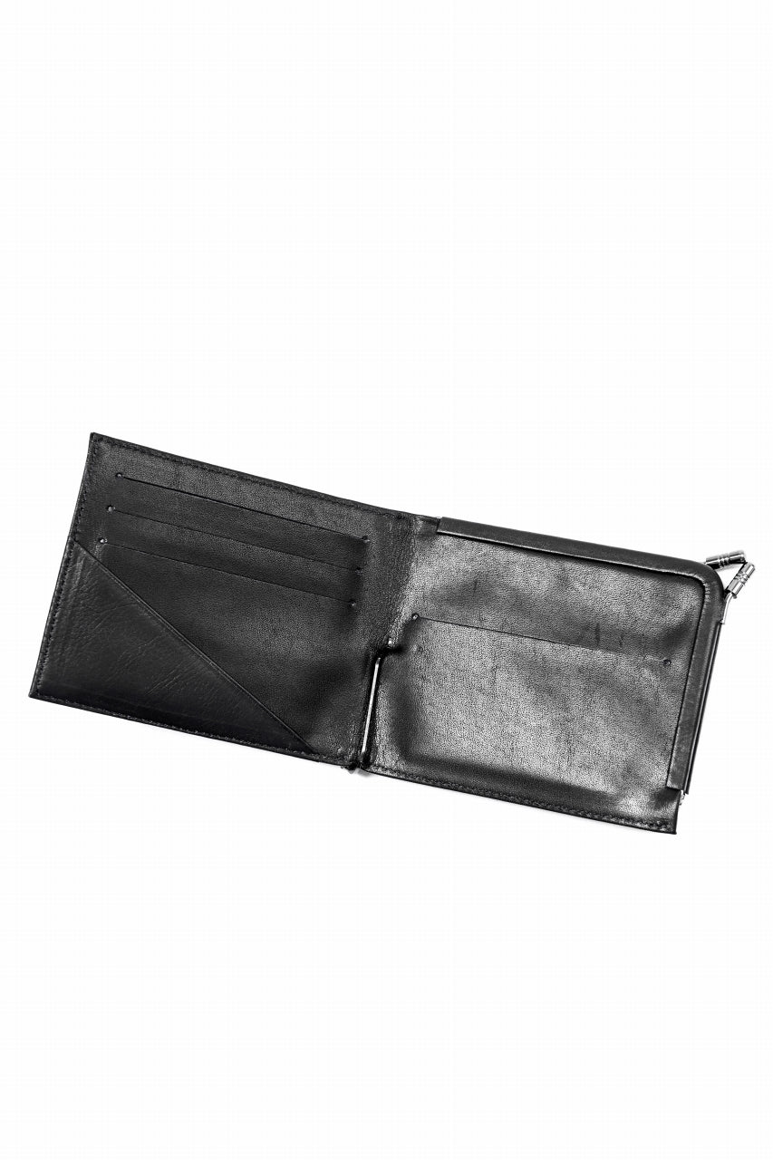 画像をギャラリービューアに読み込む, discord Yohji Yamamoto Money Clip Wallet / Shrink Cow Skin Leather (BLACK)