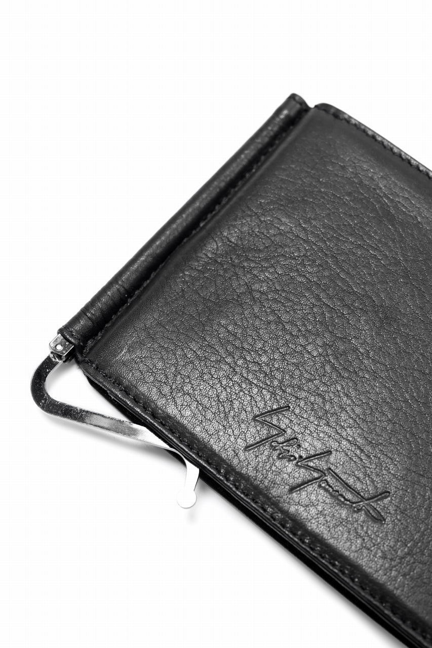 画像をギャラリービューアに読み込む, discord Yohji Yamamoto Money Clip Wallet / Shrink Cow Skin Leather (BLACK)
