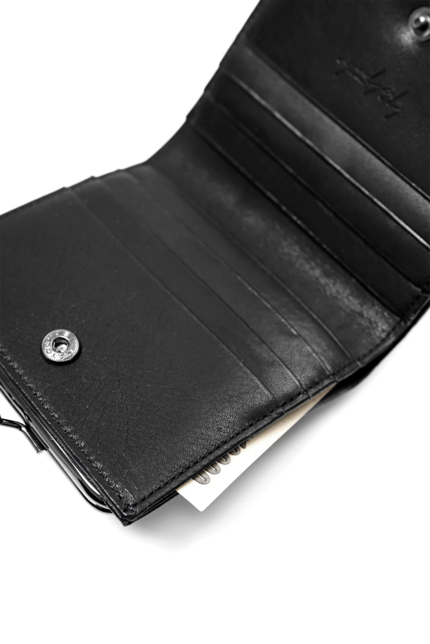 画像をギャラリービューアに読み込む, discord Yohji Yamamoto Clasp Wallet / Cow Skin Leather (BLACK)