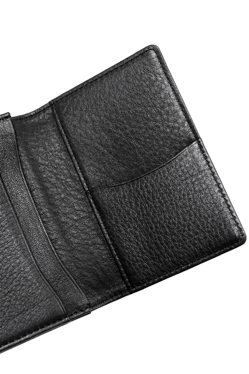 画像をギャラリービューアに読み込む, discord Yohji Yamamoto Card Holder / Shrink Cow Skin Leather (BLACK)