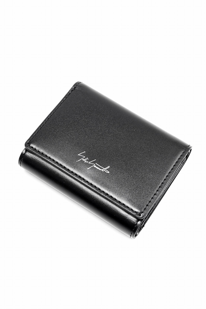 画像をギャラリービューアに読み込む, discord Yohji Yamamoto Tri Folded Compact Wallet / Smooth Cow Skin Leather (BLACK)