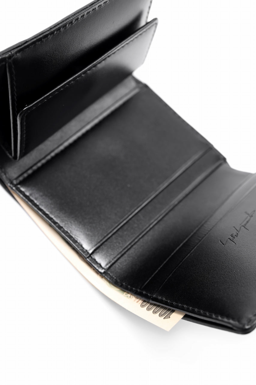 画像をギャラリービューアに読み込む, discord Yohji Yamamoto Tri Folded Compact Wallet / Smooth Cow Skin Leather (BLACK)