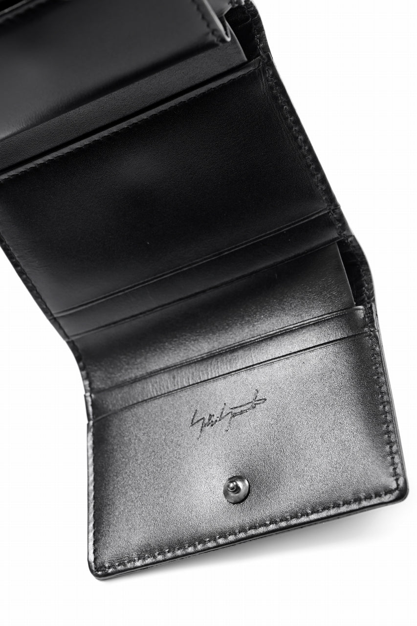 画像をギャラリービューアに読み込む, discord Yohji Yamamoto Tri Folded Compact Wallet / Smooth Cow Skin Leather (BLACK)