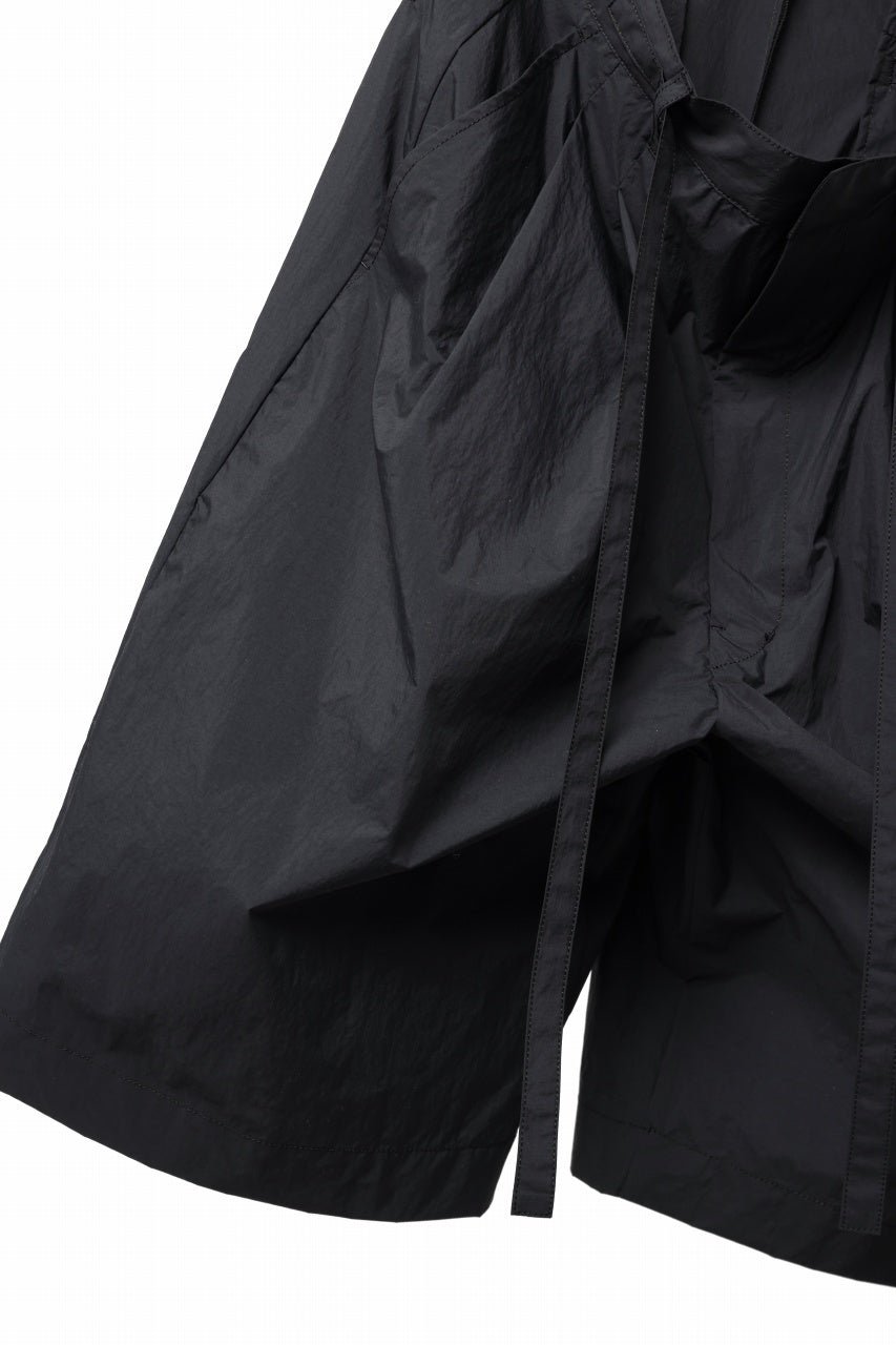 画像をギャラリービューアに読み込む, D-VEC WIDE FLARED SHORTS / W WATER REPELLENT NYLON TAFFETA (NIGHT SEA BLACK)