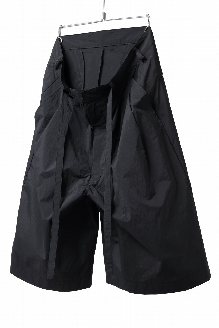画像をギャラリービューアに読み込む, D-VEC WIDE FLARED SHORTS / W WATER REPELLENT NYLON TAFFETA (NIGHT SEA BLACK)