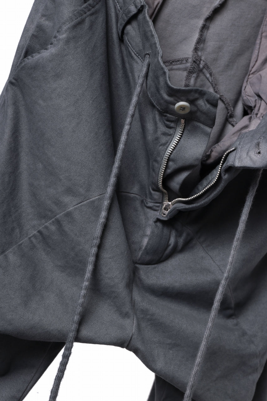 Load image into Gallery viewer, daub DYEING EASY TROUSER PANTS / STRETCH TWILL COTTON (GREY)