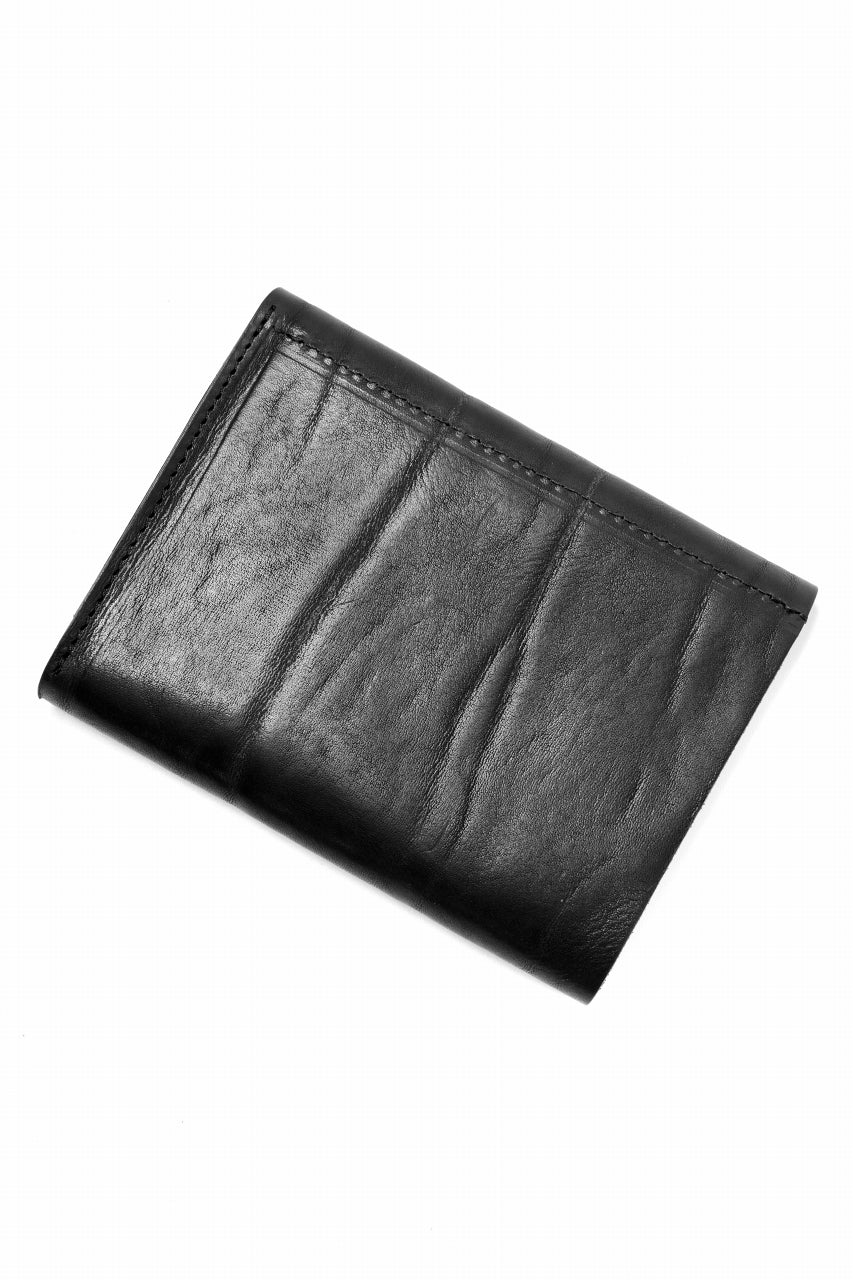 Load image into Gallery viewer, ISAMU KATAYAMA BACKLASH TRI-FOLD SHORT WALLET / ITALY DOUBLE SHOULDER (BLACK)