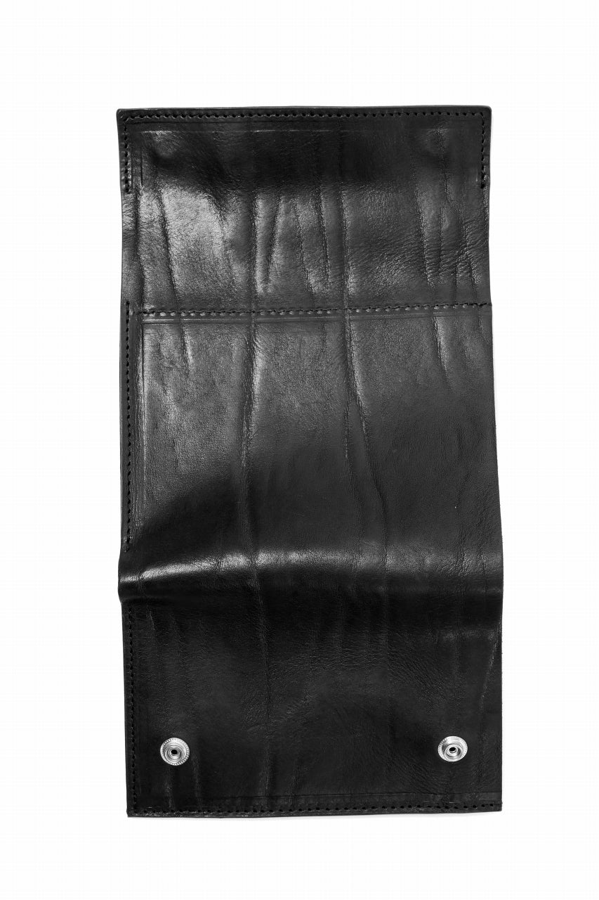 Load image into Gallery viewer, ISAMU KATAYAMA BACKLASH TRI-FOLD SHORT WALLET / ITALY DOUBLE SHOULDER (BLACK)