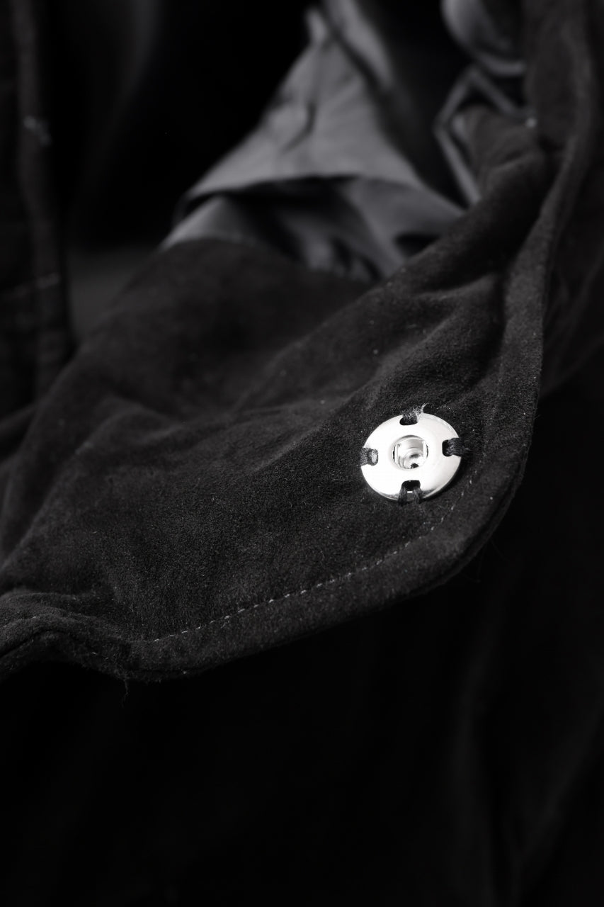 画像をギャラリービューアに読み込む, ISAMU KATAYAMA BACKLASH HOODED DOWN JACKET / KANGAROO REVERSE + POLISH WHITE GOOSE (BLACK)