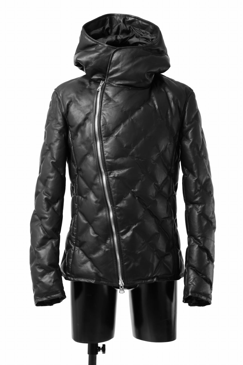 Load image into Gallery viewer, ISAMU KATAYAMA BACKLASH HOODED DOWN BLOUSON / LUXURY STEER + POLISH WHITE GOOSE (BLACK)