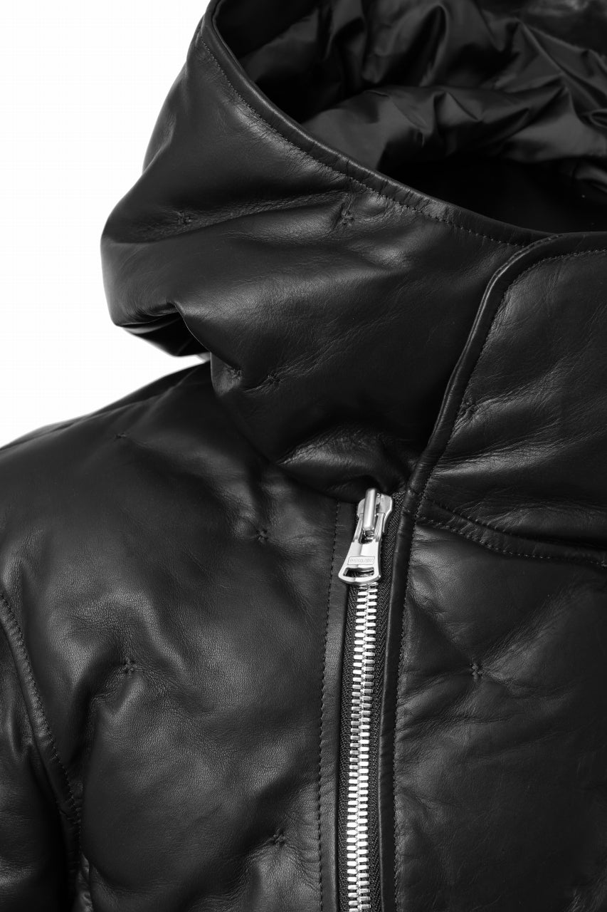 Load image into Gallery viewer, ISAMU KATAYAMA BACKLASH HOODED DOWN BLOUSON / LUXURY STEER + POLISH WHITE GOOSE (BLACK)