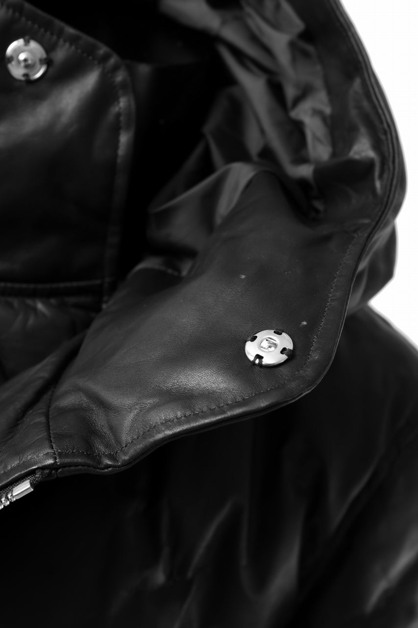 Load image into Gallery viewer, ISAMU KATAYAMA BACKLASH HOODED DOWN BLOUSON / LUXURY STEER + POLISH WHITE GOOSE (BLACK)
