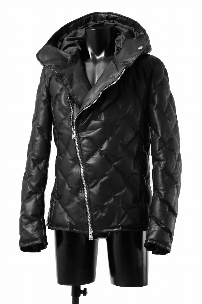 Load image into Gallery viewer, ISAMU KATAYAMA BACKLASH HOODED DOWN BLOUSON / LUXURY STEER + POLISH WHITE GOOSE (BLACK)