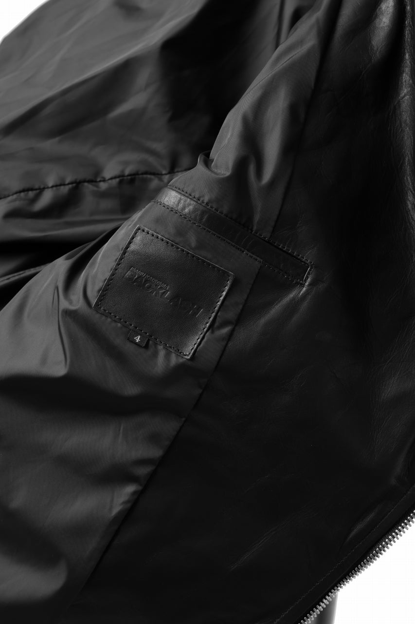 Load image into Gallery viewer, ISAMU KATAYAMA BACKLASH HOODED DOWN BLOUSON / LUXURY STEER + POLISH WHITE GOOSE (BLACK)