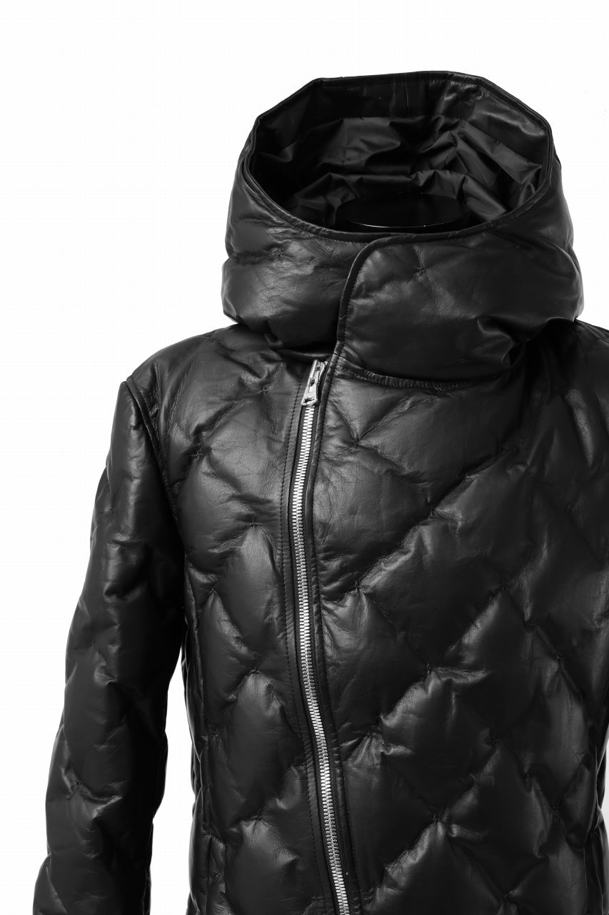 画像をギャラリービューアに読み込む, ISAMU KATAYAMA BACKLASH HOODED DOWN JACKET / LUXURY STEER + POLISH WHITE GOOSE (BLACK)