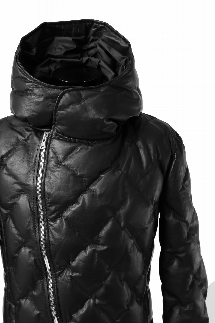 画像をギャラリービューアに読み込む, ISAMU KATAYAMA BACKLASH HOODED DOWN JACKET / LUXURY STEER + POLISH WHITE GOOSE (BLACK)