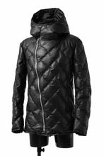 画像をギャラリービューアに読み込む, ISAMU KATAYAMA BACKLASH HOODED DOWN JACKET / LUXURY STEER + POLISH WHITE GOOSE (BLACK)