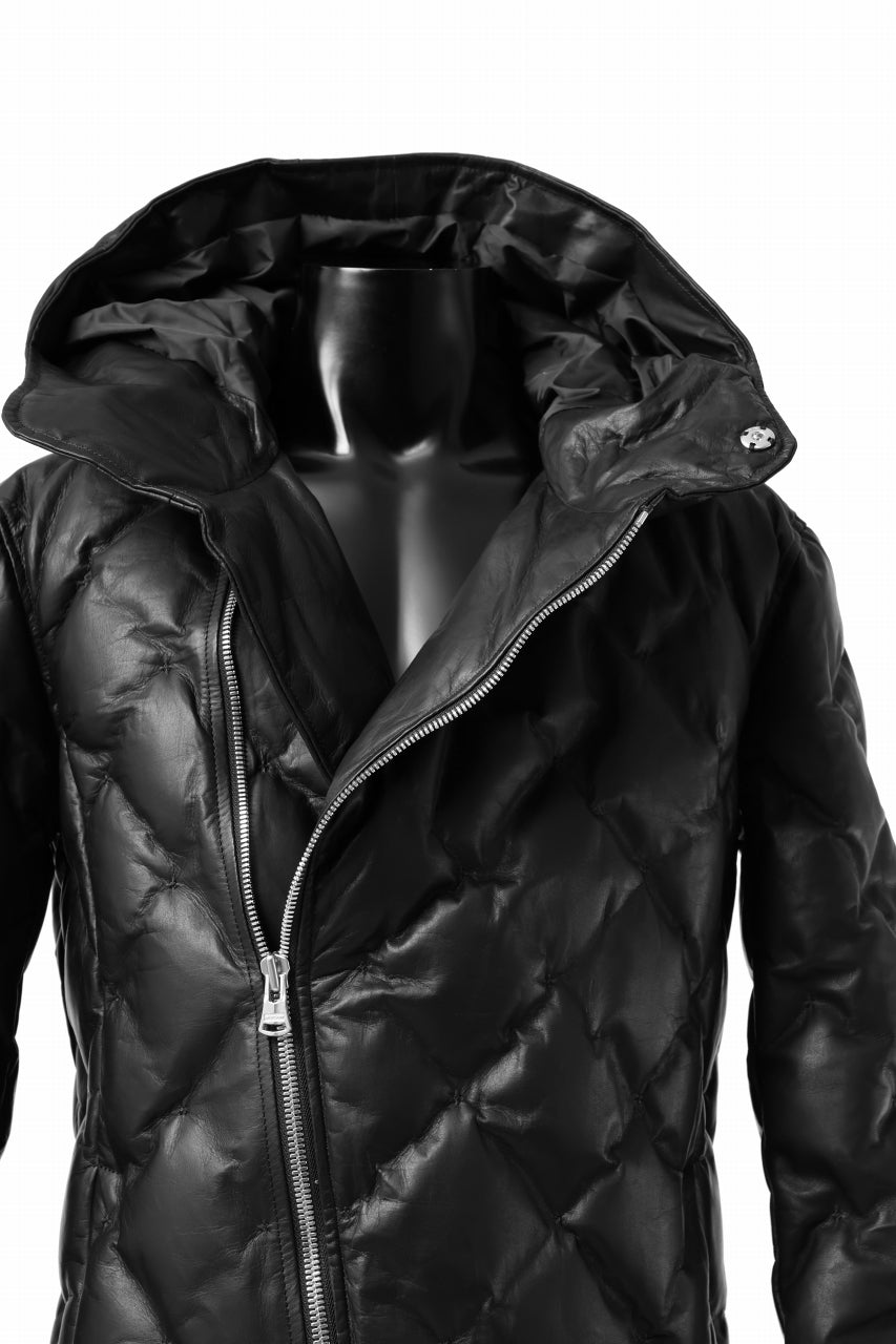 画像をギャラリービューアに読み込む, ISAMU KATAYAMA BACKLASH HOODED DOWN JACKET / LUXURY STEER + POLISH WHITE GOOSE (BLACK)