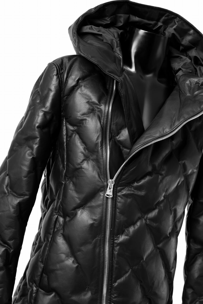 画像をギャラリービューアに読み込む, ISAMU KATAYAMA BACKLASH HOODED DOWN JACKET / LUXURY STEER + POLISH WHITE GOOSE (BLACK)