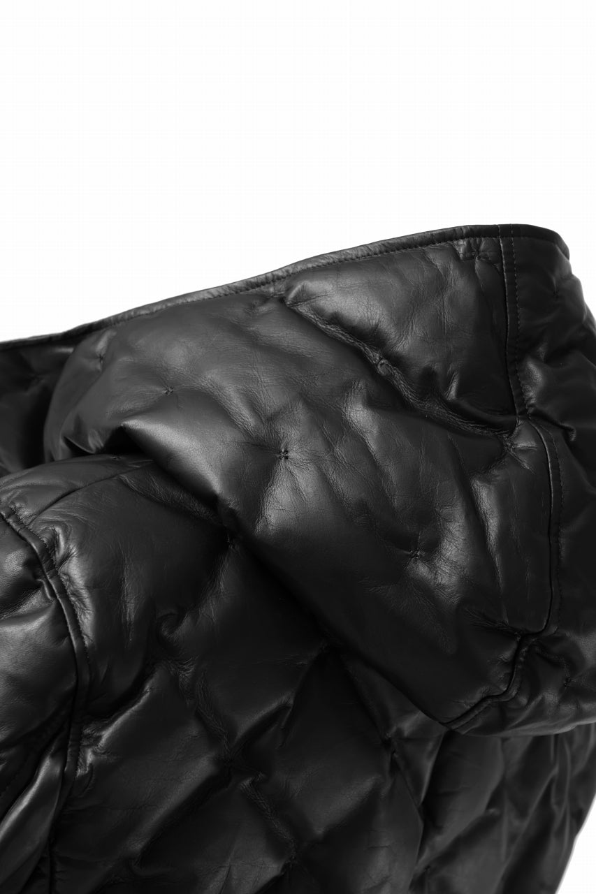 画像をギャラリービューアに読み込む, ISAMU KATAYAMA BACKLASH HOODED DOWN JACKET / LUXURY STEER + POLISH WHITE GOOSE (BLACK)