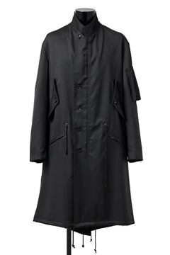 画像をギャラリービューアに読み込む, Y's BANG ON! No.188 GABARDINE PEAKED LAPEL MILITARY COAT (BLACK)