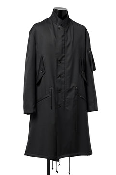 画像をギャラリービューアに読み込む, Y's BANG ON! No.188 GABARDINE PEAKED LAPEL MILITARY COAT (BLACK)