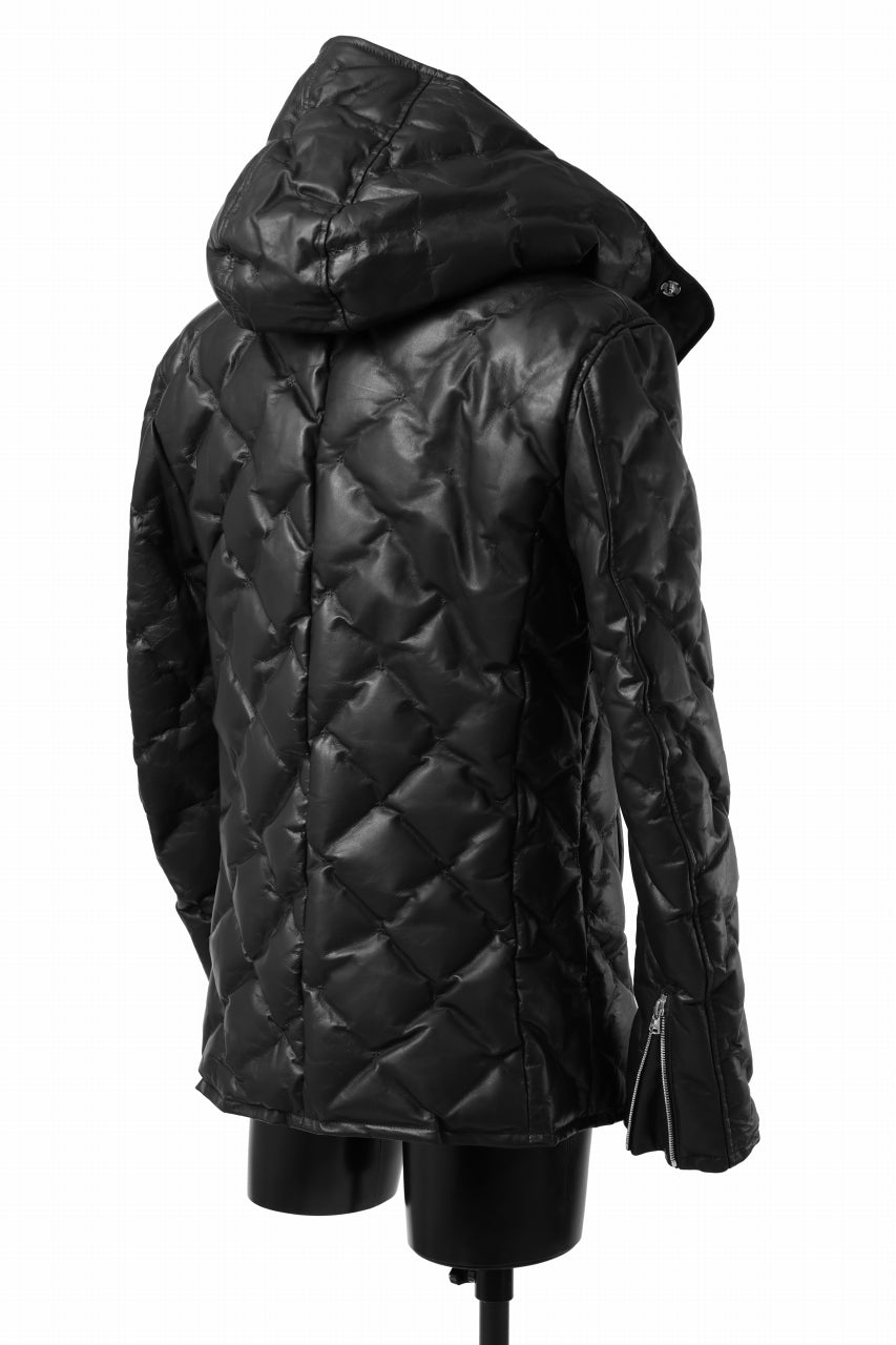 画像をギャラリービューアに読み込む, ISAMU KATAYAMA BACKLASH HOODED DOWN JACKET / LUXURY STEER + POLISH WHITE GOOSE (BLACK)