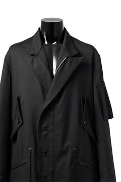 画像をギャラリービューアに読み込む, Y's BANG ON! No.188 GABARDINE PEAKED LAPEL MILITARY COAT (BLACK)