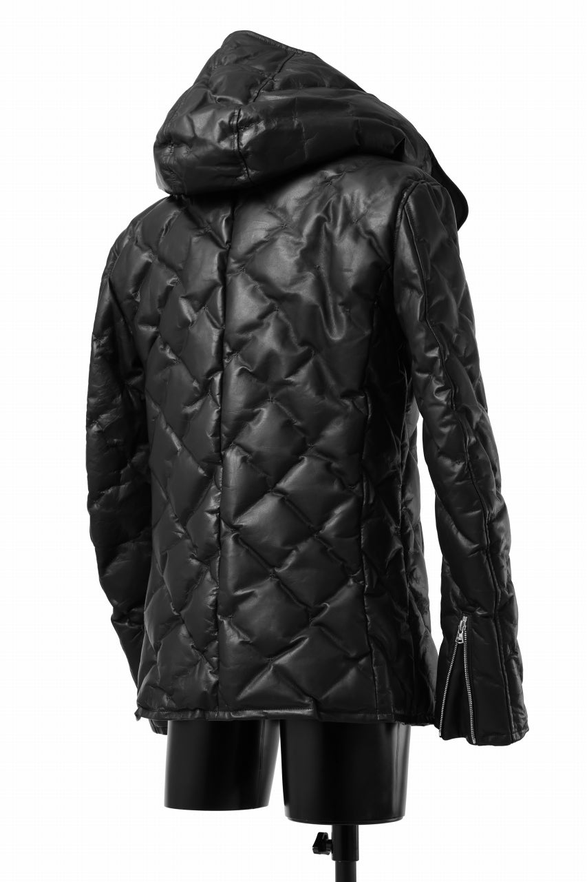画像をギャラリービューアに読み込む, ISAMU KATAYAMA BACKLASH HOODED DOWN JACKET / LUXURY STEER + POLISH WHITE GOOSE (BLACK)