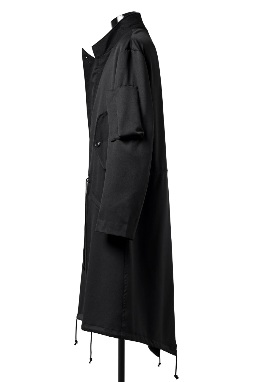 画像をギャラリービューアに読み込む, Y's BANG ON! No.188 GABARDINE PEAKED LAPEL MILITARY COAT (BLACK)