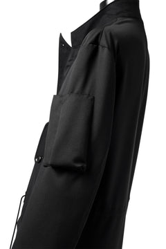 画像をギャラリービューアに読み込む, Y's BANG ON! No.188 GABARDINE PEAKED LAPEL MILITARY COAT (BLACK)