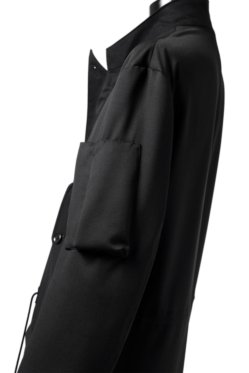 画像をギャラリービューアに読み込む, Y's BANG ON! No.188 GABARDINE PEAKED LAPEL MILITARY COAT (BLACK)