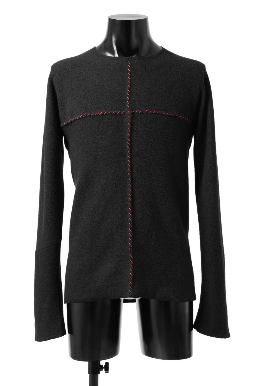 画像をギャラリービューアに読み込む, m.a+ hand stiched one piece long sleeve t-shirt / T211D-CM/JWM (BLACK)