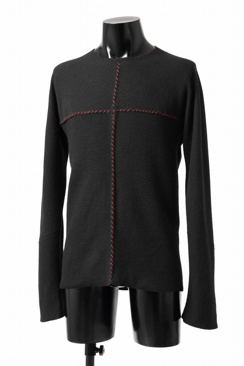 画像をギャラリービューアに読み込む, m.a+ hand stiched one piece long sleeve t-shirt / T211D-CM/JWM (BLACK)