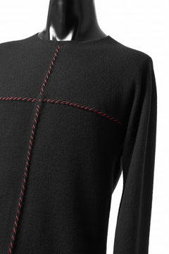 画像をギャラリービューアに読み込む, m.a+ hand stiched one piece long sleeve t-shirt / T211D-CM/JWM (BLACK)