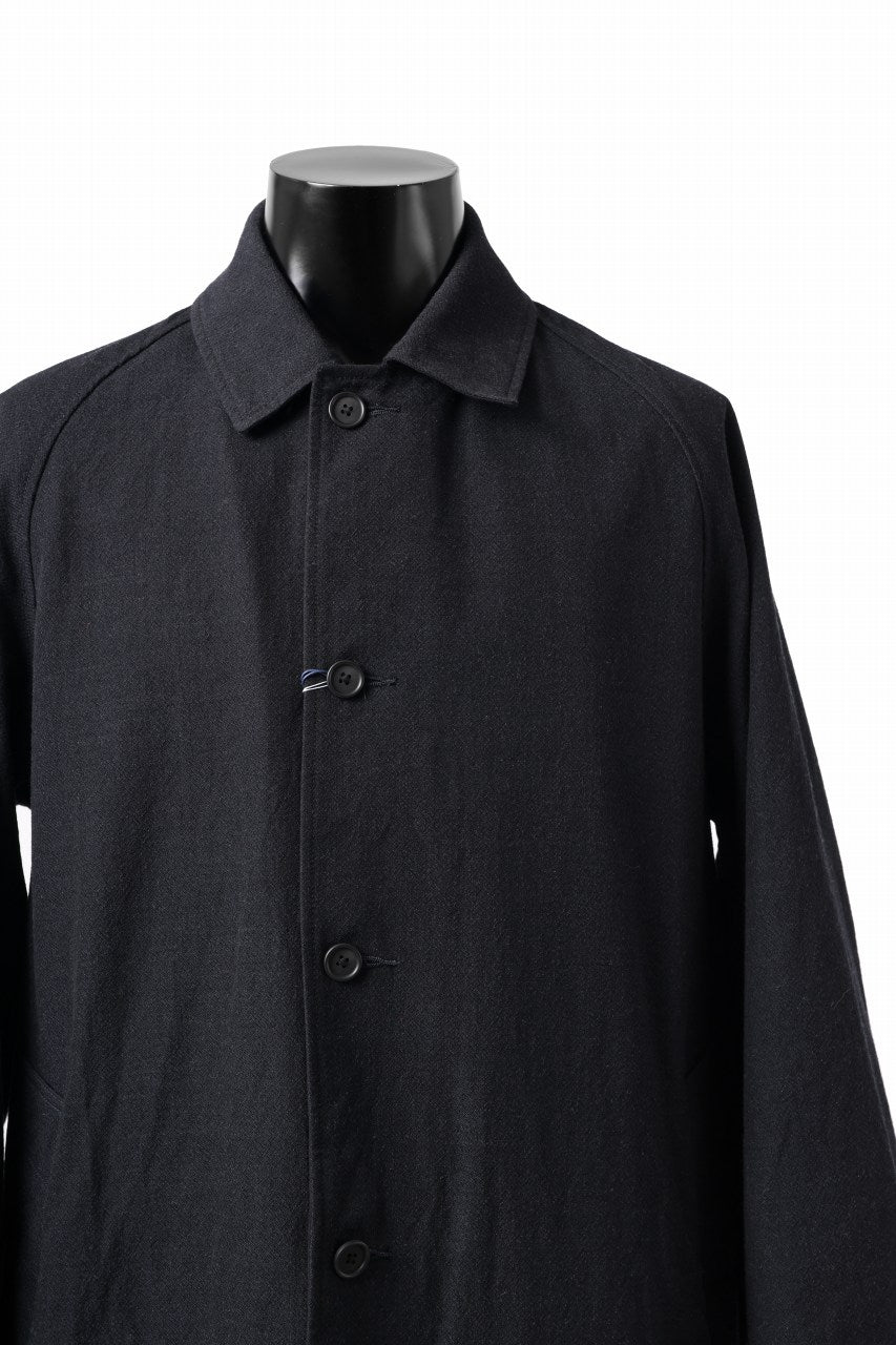 Load image into Gallery viewer, CAPERTICA REVERSIBLE MAC COAT / WASHABLE WOOL GABA & VENTILE COTTON WEATHER (BLACK NAVY)